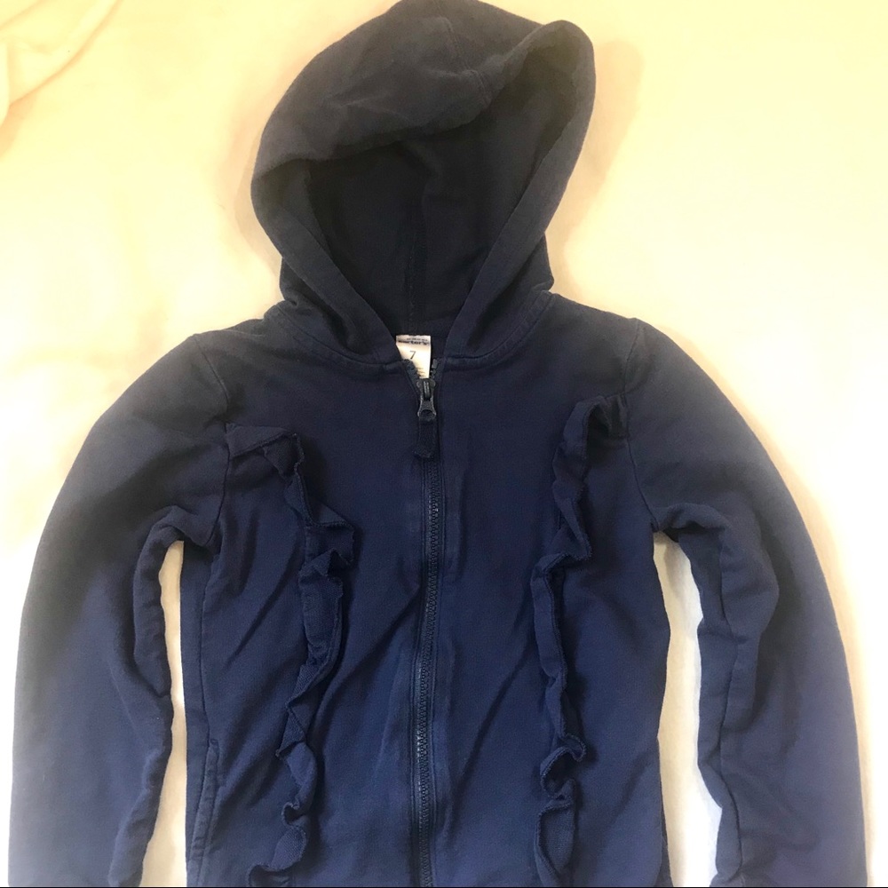 Carter’s navy blue full zip hoodie with ruffles